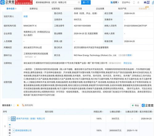 蔚來武漢布局新篇章 成立新能源科技公司，深化AI與軟件開發(fā)